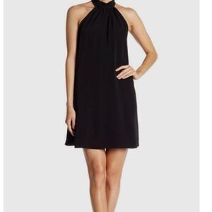 A by Amanda Uprichard Black Mock Halter Shift Dress XS Women